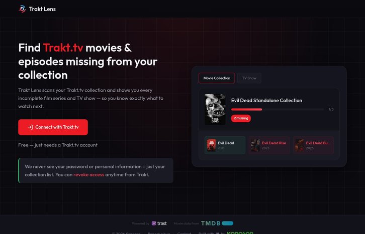 Screenshot of Trakt Lens